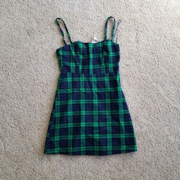 green flannel dress